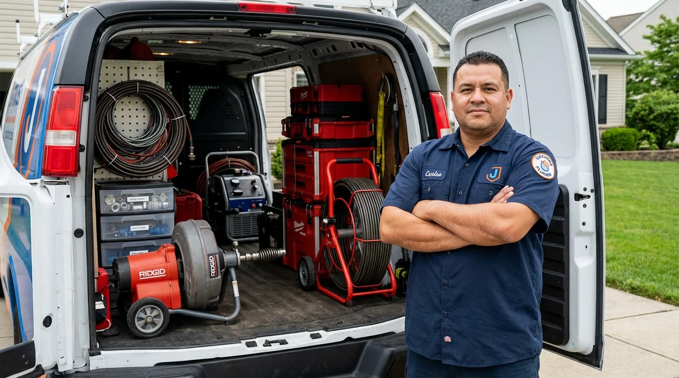 Professional drain cleaning equipment and Johns Plumbing LLC plumber in Smithland